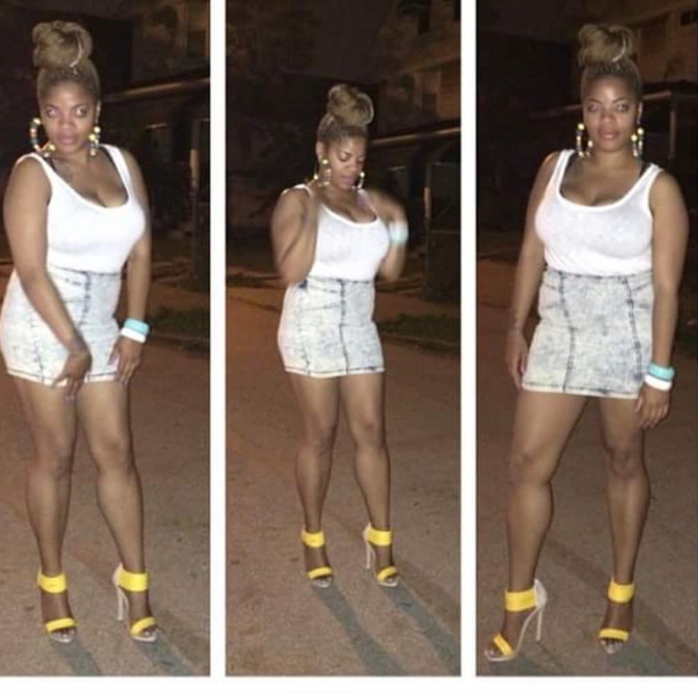 Acid wash mini skirt